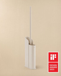 Cosmic Silicone Toilet Brush, Floor Or Self-Adhesive, Slim Design, Award-Winning Design, White, Flat Collection - thumbnail 1