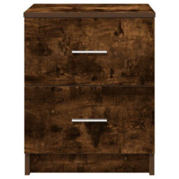 Walplus Bedside Cabinet With 2 Drawers Smoked Oak 40X36X50 Cm - thumbnail 4