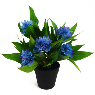 Leaf 18Cm Artificial Freesia Plant Blue Flowering - image 1