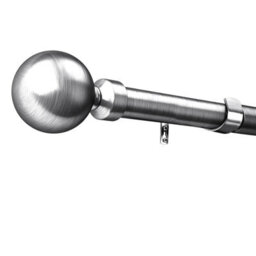 Ameha Plain Metal Ball Extendable Curtain Pole Adjustable Curtain Rod,60 mm Finials,rings,brackets(160-300 Cm, Chrome) - thumbnail 5