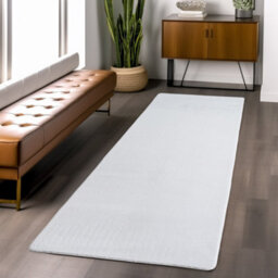 Snuggly Washable Low Pile Living Room Area Rug  Anti Slip Felt Backing Snow White 80 X 120 Cm (Rectangular) - thumbnail 7