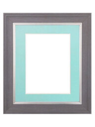 Frames By Post Scandi Slate Grey Frame With Blue Mount For Image Size A2 - thumbnail 1