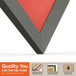 "AK Frames 25X17"" Dark Grey Sleek Vinyl Record Frame With Poppy Red Mount For 12 Inch Lp Cover & Disc - Overlapped Design" - thumbnail 3
