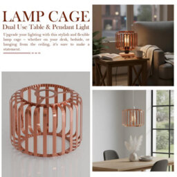 2 Pack Rose Gold Pendant Light Shades Round Cage Metal Ceiling Lamp Fixtures For Indoor Lighting - thumbnail 8