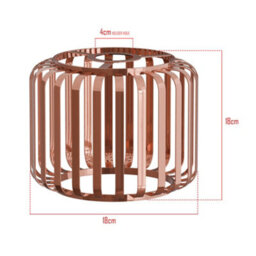 2 Pack Rose Gold Pendant Light Shades Round Cage Metal Ceiling Lamp Fixtures For Indoor Lighting - thumbnail 2
