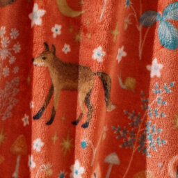 Catherine Lansfield Enchanted Twilight Animals Cosy Fleece 130X170Cm Blanket Throw Burnt Orange - thumbnail 2