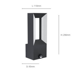 Eglo Riforano Black Metal Integrated Led Ip44 Outdoor Wall Light, (D) 11Cm - thumbnail 5
