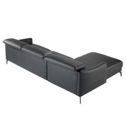 Angel Cerda Stylish Left Chaise Longue Sofa In Black Leather - thumbnail 7