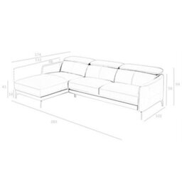 Angel Cerda Stylish Left Chaise Longue Sofa In Black Leather - thumbnail 8