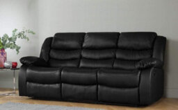 3 Seat Black Recliner Sofa Leather Bonded Reclining Sofa Suite Sofas Chair D Pro T Homeware