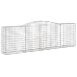 Berkfield Arched Gabion Baskets 7 Pcs 400X50X120/140 Cm Galvanised Iron - thumbnail 3