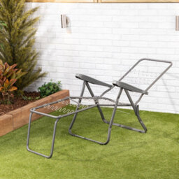 Alfresia Sun Lounger, Charcoal Frame With Green Classic Cushion - thumbnail 9