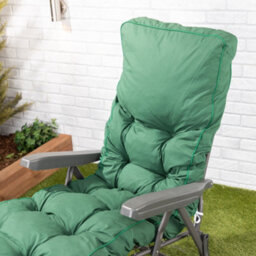 Alfresia Sun Lounger, Charcoal Frame With Green Classic Cushion - thumbnail 3