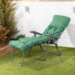 Alfresia Sun Lounger, Charcoal Frame With Green Classic Cushion - thumbnail 4
