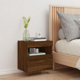 Berkfield Durable Tv Wall Cabinet With Led Lights Brown Oak 40X30X40 Cm - thumbnail 5