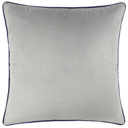 furn. Furn Meridian Velvet Polyester Filled Cushion, Silver/navy, 45 X 45Cm