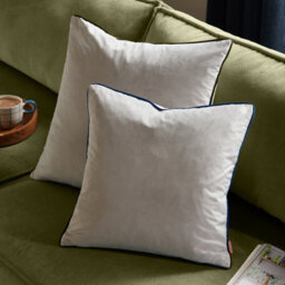 furn. Furn Meridian Velvet Polyester Filled Cushion, Silver/navy, 45 X 45Cm - thumbnail 5