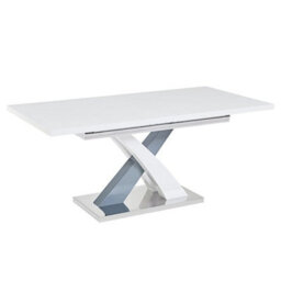 Furniture in Fashion Axara Large Extending Gloss Dining Table In White And Grey - thumbnail 3
