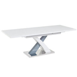 Furniture in Fashion Axara Large Extending Gloss Dining Table In White And Grey - thumbnail 2