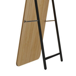 Living And Home Natural Wood Frame Rectangular Full Length Mirror Freestanding Wall Mount - thumbnail 6