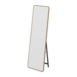 Living And Home Natural Wood Frame Rectangular Full Length Mirror Freestanding Wall Mount - thumbnail 5