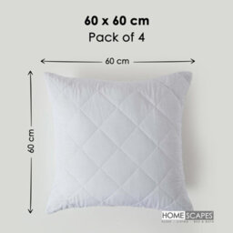 Homescapes Cotton Rich Quilted Pillow Protectors 60 X 60 Cm, Pack Of 4 - thumbnail 4