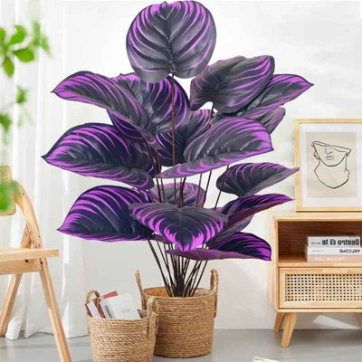 75Cm Artificial Palm Tree With 18 Leaves Realistic Monstera Plant For Home And Garden Decor - image 1