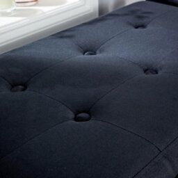 Home Source Verona Black Velvet Storage Box Ottoman - thumbnail 5