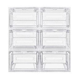 6Pcs Shoe Storage Shoe Boxes Clear Plastic Stackable Shoe Organizer - thumbnail 1