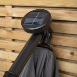 Samuel Alexander 3M Solar Powered Cantilever Lit Banana Garden Parasol With Crank Handle & White Led Lights In Grey - thumbnail 6