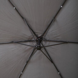 Samuel Alexander 3M Solar Powered Cantilever Lit Banana Garden Parasol With Crank Handle & White Led Lights In Grey - thumbnail 7