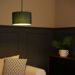 Valuelights Reni Pair Of Forest Green Fabric Drum Ceiling Lamp Shades (D)25Cm - thumbnail 4