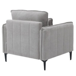 Living And Home Modern Light Grey Upholstered Accent Chair Armchair With Lumbar Pillow 80Cm (W) X 79Cm (D) X 83Cm (H) - thumbnail 5