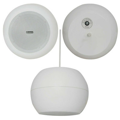 "Loops 5"" 20W White Hanging Suspended Pendant Ceiling Speaker 100V & 8Ohm Background"