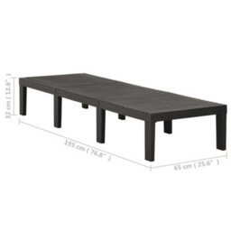 Walplus Sun Lounger  For Beach, Backyard, Garden, Campsite Plastic Anthracite - thumbnail 8