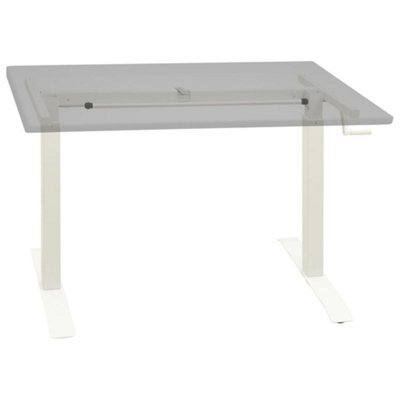 Berkfield Adjustable Manual Height Adjustable Standing Desk Frame Hand Crank White