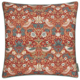 Morris & Co Strawberry Thief Piped Outdoor Cushion Cover - thumbnail 1