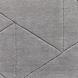 Grey Chequered , Geometric Luxurious , Modern , Plain , Wool Easy To Clean Rug For Bedroom, Living Room - 150Cm X 230Cm - thumbnail 4