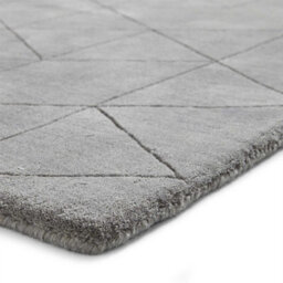 Grey Chequered , Geometric Luxurious , Modern , Plain , Wool Easy To Clean Rug For Bedroom, Living Room - 150Cm X 230Cm - thumbnail 2