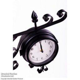 Garden Gear Sedgewick Double-Sided Station Clock Black Metal Design - thumbnail 5