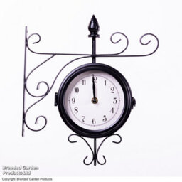 Garden Gear Sedgewick Double-Sided Station Clock Black Metal Design - thumbnail 4