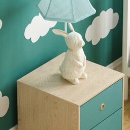Lassic Vida Designs Neptune Blue & Oak 2 Drawer Bedside Table (H)457mm (W)395mm (D)395mm - thumbnail 6
