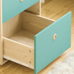 Lassic Vida Designs Neptune Blue & Oak 2 Drawer Bedside Table (H)457mm (W)395mm (D)395mm - thumbnail 7