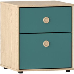 Lassic Vida Designs Neptune Blue & Oak 2 Drawer Bedside Table (H)457mm (W)395mm (D)395mm - thumbnail 8