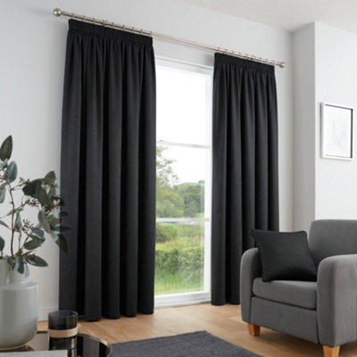 Fusion Galaxy Dim Out Woven Pair Of Pencil Pleat Curtains - image 1