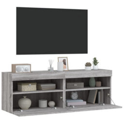 Berkfield Durable Tv Wall Cabinets With Led Lights 2 Pcs Grey Sonoma 60X30X40 Cm - thumbnail 7