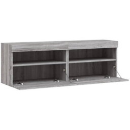 Berkfield Durable Tv Wall Cabinets With Led Lights 2 Pcs Grey Sonoma 60X30X40 Cm - thumbnail 8