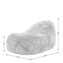 icon Kenai Faux Fur Bean Bag Lounger Arctic Wolf Grey Giant Bean Bag Chair - thumbnail 8