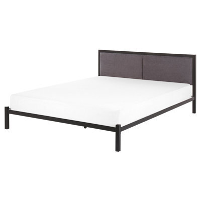 Beliani Bed Metal Clamart 160 X 200 Cm (Eu King Size) Grey - image 1
