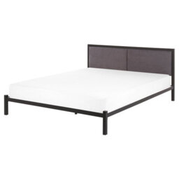 Beliani Bed Metal Clamart 160 X 200 Cm (Eu King Size) Grey - thumbnail 1